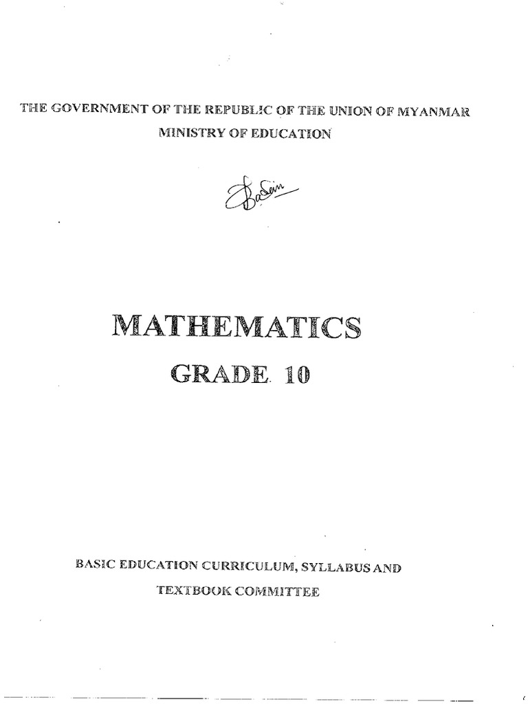 Grade 10 Mathematics Pdf