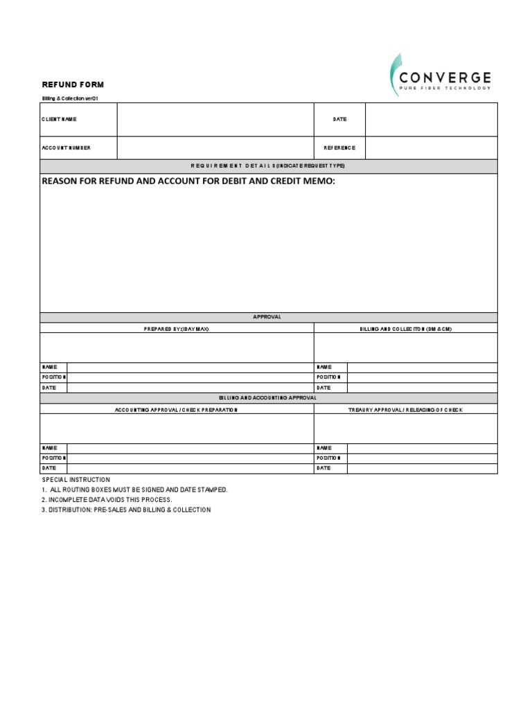 Refund Request Form | PDF