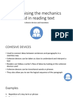 Recognising The Mechanics Used in Reading Text: Cohesive Devices and Transitions