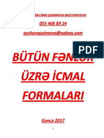 Butun Fenler Uzre Icmal Formalari Ayshen Muellime Qasimova