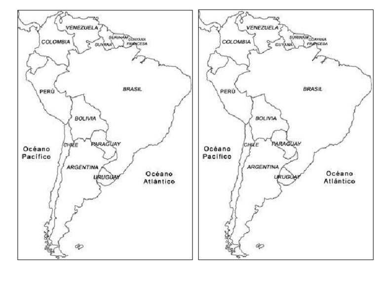 Mapa de América Del Sur para Colorear | PDF