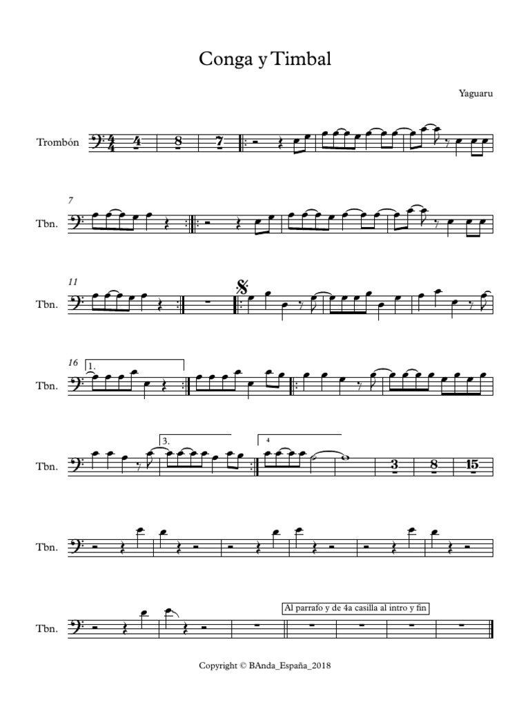 Conga y Timbal Partitura Completa PDF