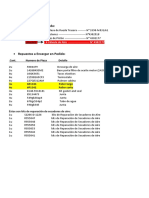 Pedido repuestos faltantes y nuevos