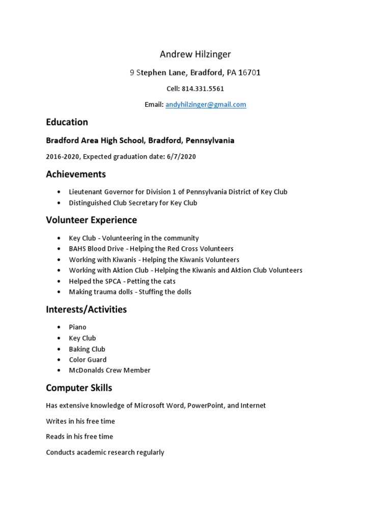 Comp 1 Resume Rough Draft 1 PDF