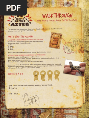 Escape Room Walkthrough 04 Aztec Final Leisure Nature