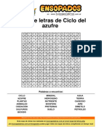 Sopa de Letras de Ciclo Del Azufre