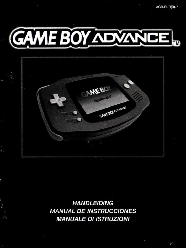 Gameboy Advance Booket Instruction Manual | PDF