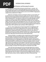 Case Study - Global Business and Emerging Economies