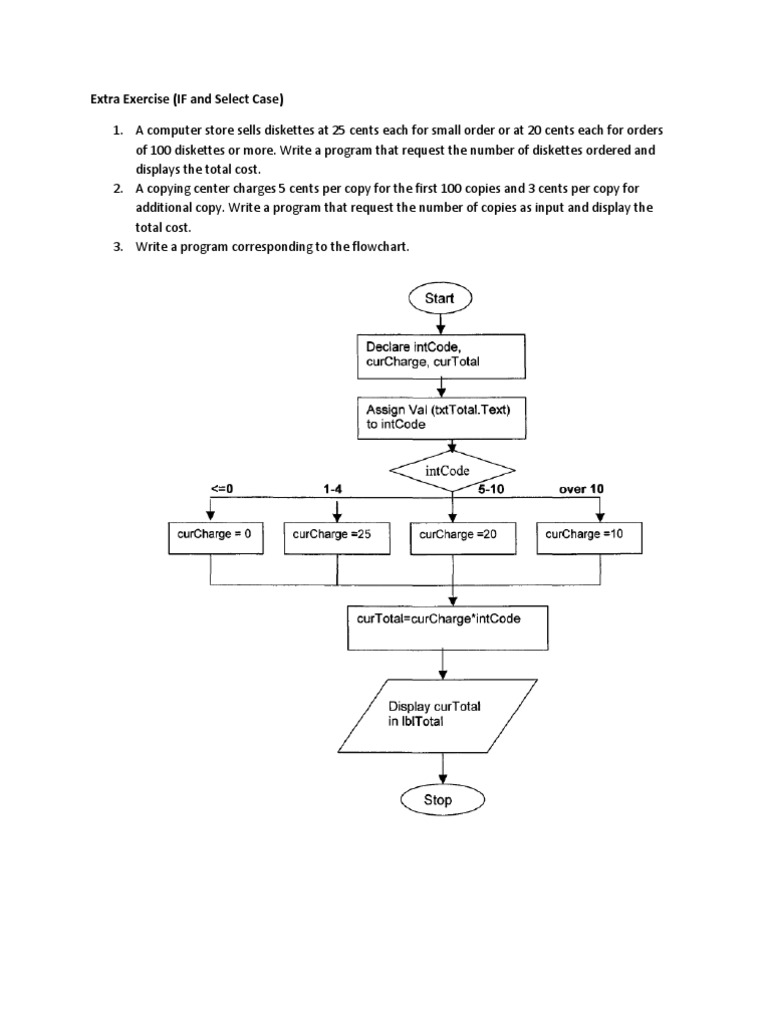 Exercise If and Select Case Extra | PDF