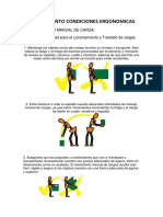 Adiestramiento Condiciones Ergonomicas