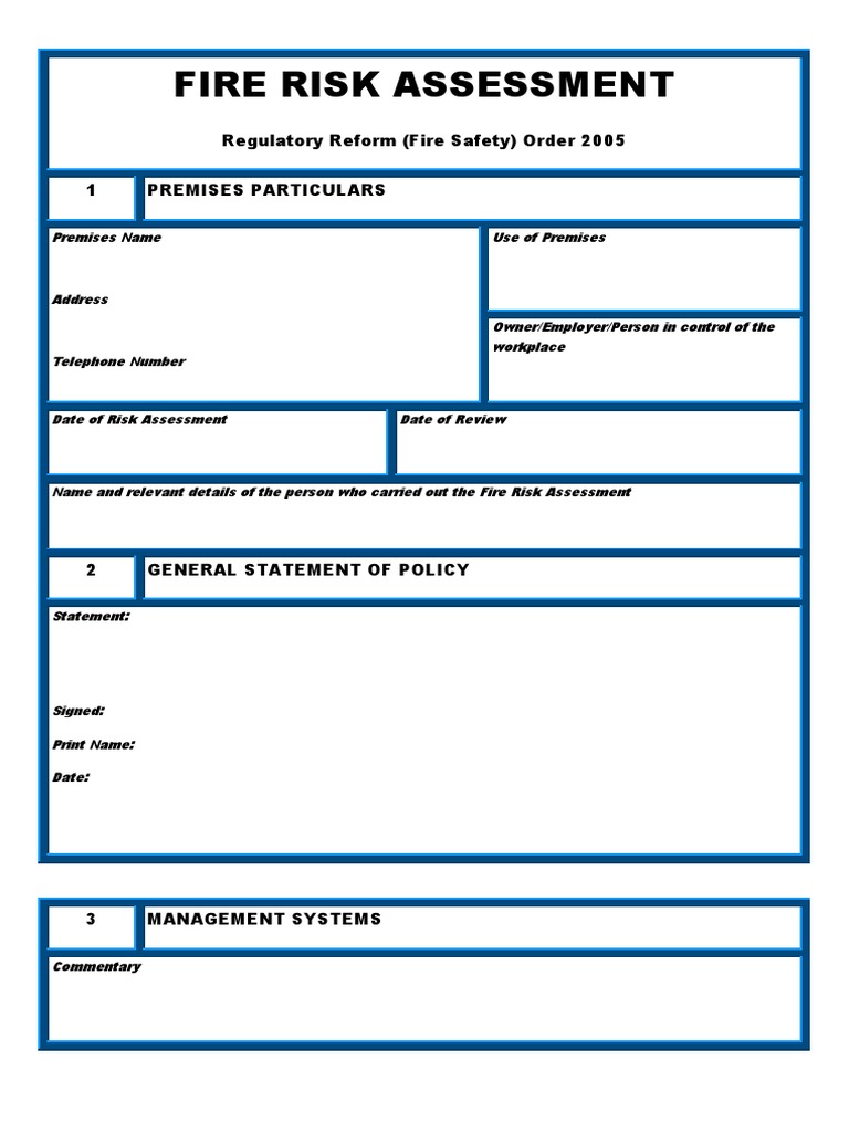 Fire Risk Assessment Template Guide | PDF | Fire Safety | Safety