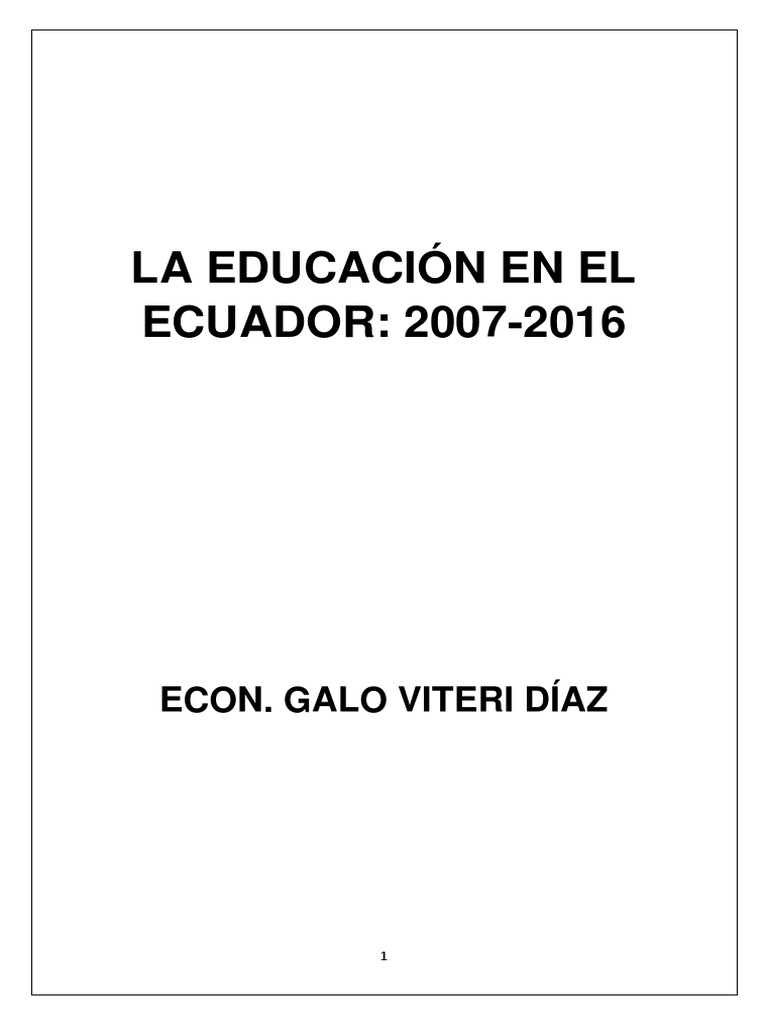 Análisis de la Educación en Ecuador 2007-2016 | PDF | Educación ...