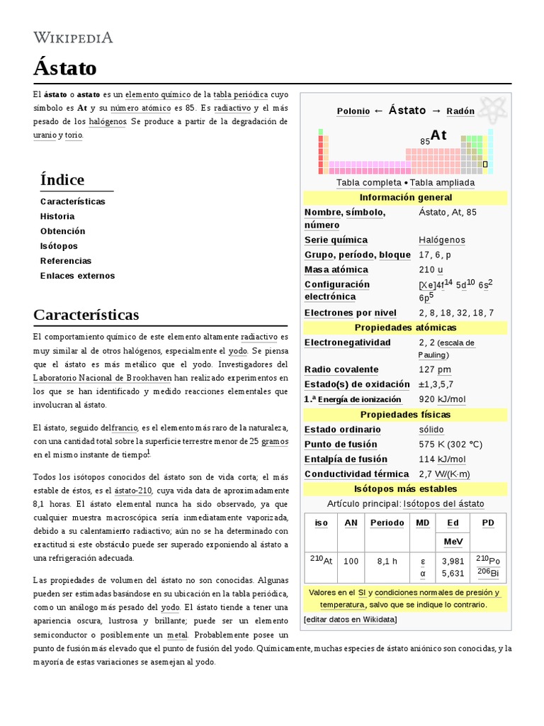 Ástato | PDF | Conjuntos de elementos químicos | Elementos químicos