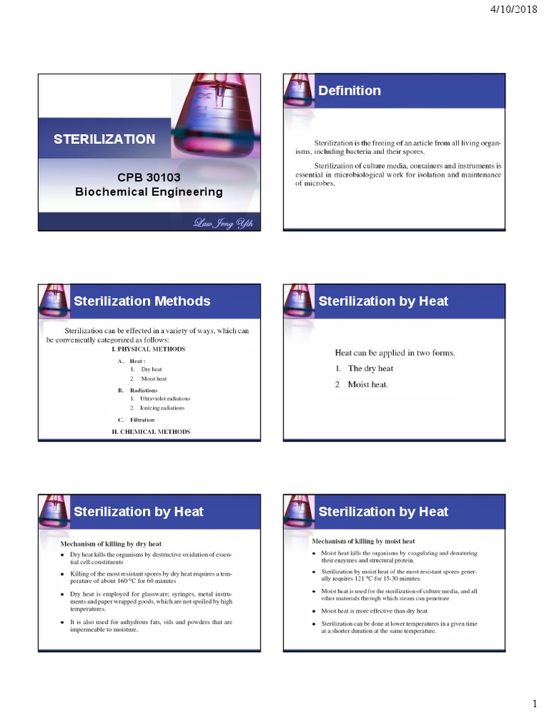 Sterilization Methods in Biochemical Engineering | PDF | Sterilization ...
