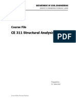 CE 311 Structural Analysis: Course File