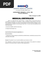 Medical Certificate