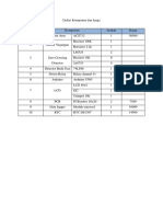 Daftar Komponen Dan Harga