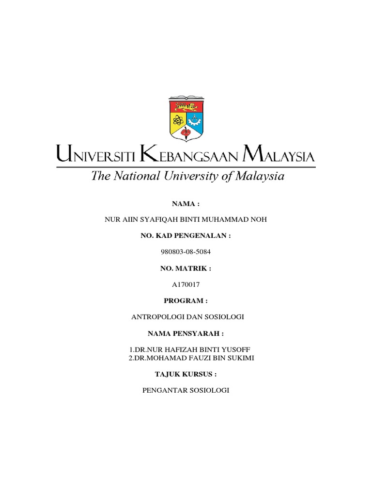 antropologi dan sosiologi ukm