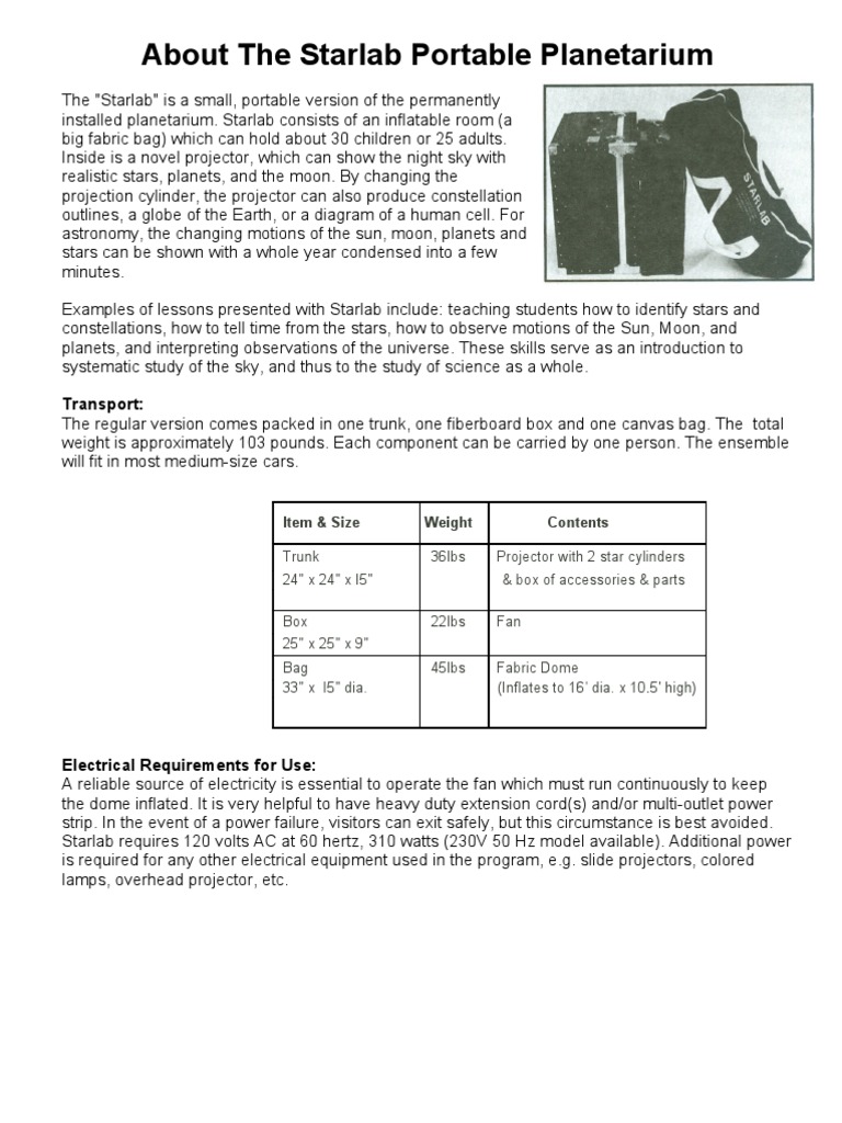 About The Starlab Portable Planetarium | PDF | Building Engineering ...