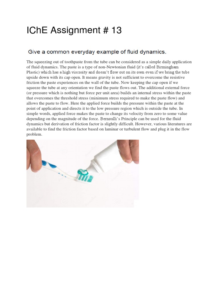 Toothpaste as a Non-Newtonian Fluid | PDF | Fluid Dynamics | Friction