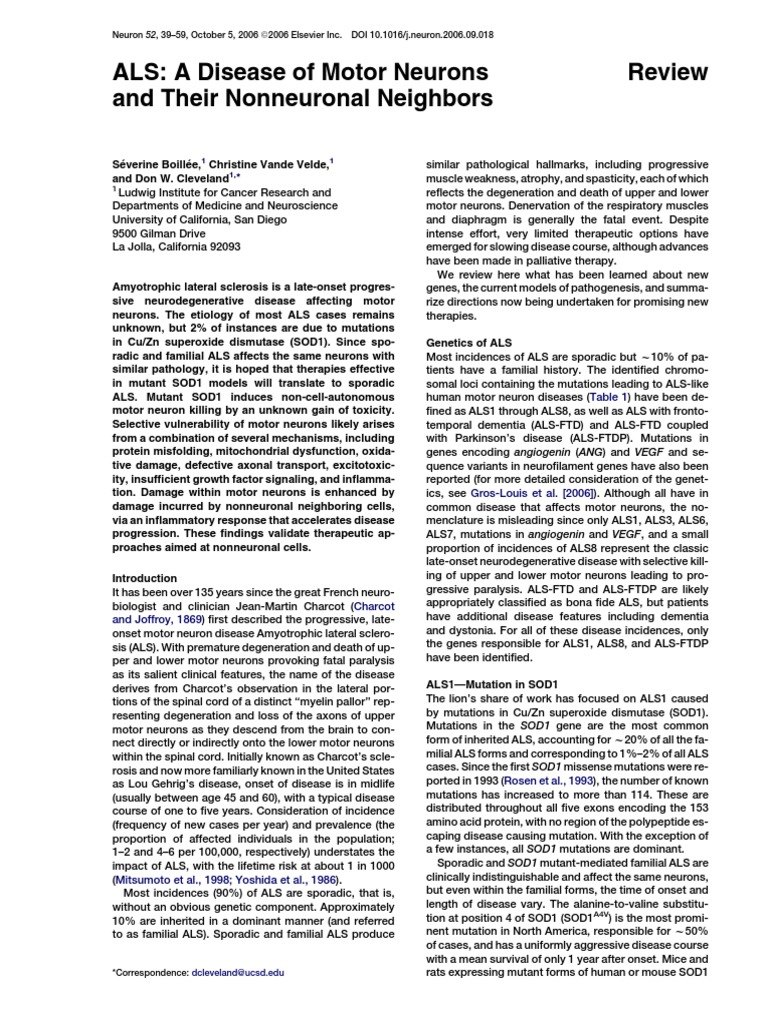 Neuron Motor Disiases | PDF | Amyotrophic Lateral Sclerosis ...