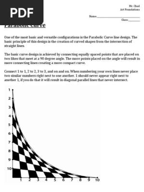 parabolic curve worksheet  1 