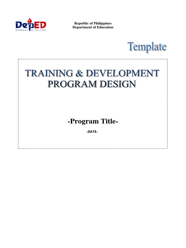 Program Title-: Republic of Philippines Department of Education | PDF ...