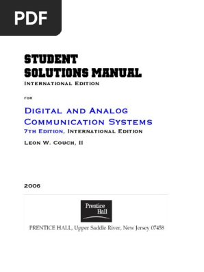 Digital And Analog Communication Student Solutions Manual