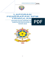 Laporan Penerapan SPM Triwulan II Satpol PP Kab. Kepulauan Aru 2018