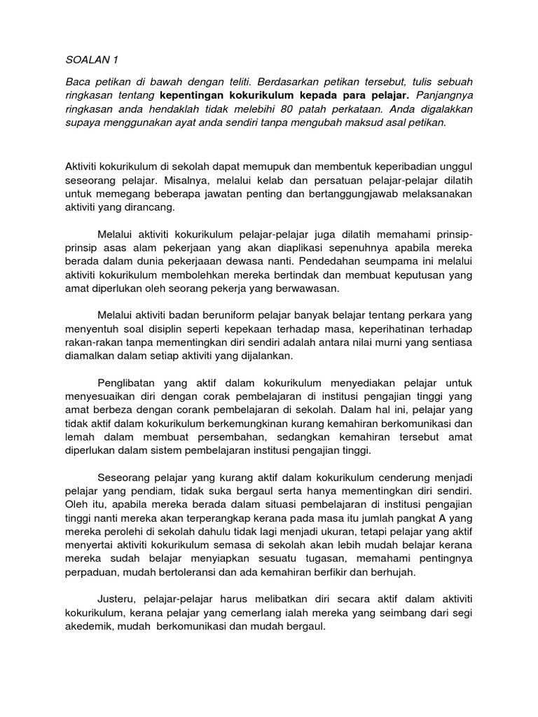 Soalan Ringkasan Tingkatan 1 Pdf