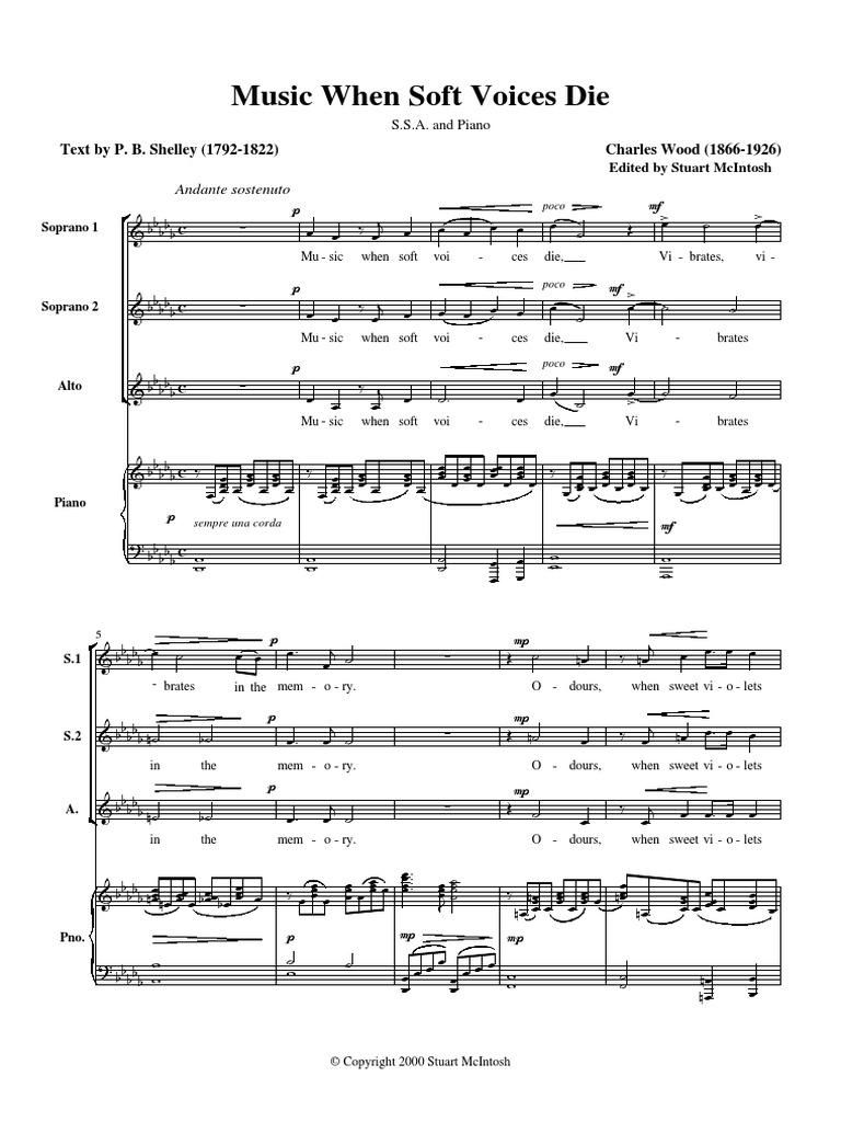 Music When Soft Voices Die Wood PDF PDF String Instruments