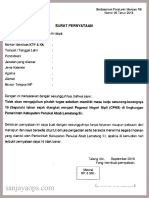 Contoh Surat Lamaran Pernyataan Tidak Mengajukan Pindah Tugas PDF