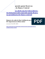 Mercado Especula Quem Ficará Na Presidência Do Banco Central