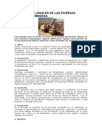 Definiciones Legales de Las Diversas Actividades Mineras