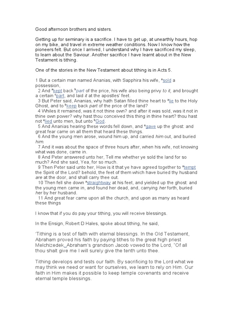 Tithing: A Test of Faith and Blessings | PDF | Tithe | Blessing