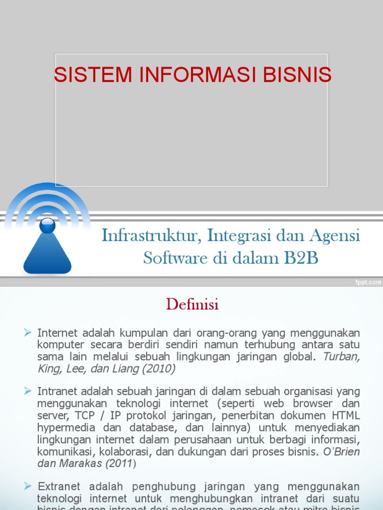 Infrastruktur Integrasi Dan Agensi Software Di Dalam B2b Pdf