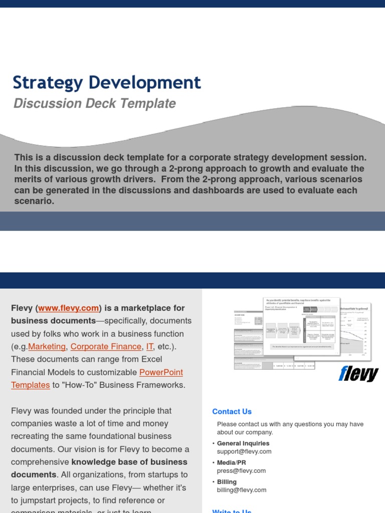 Flevy Strat Dev Discussion Deck | PDF | Strategic Management | Innovation