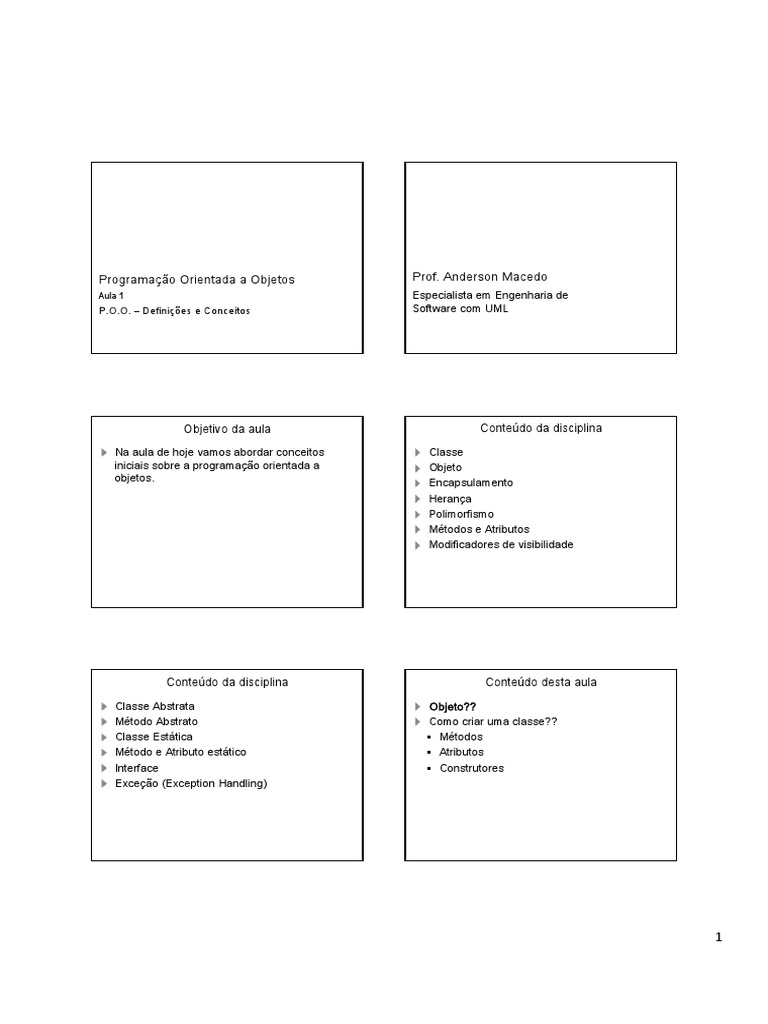 Conceitos de Programação Orientada a Objetos | PDF | Classe ...