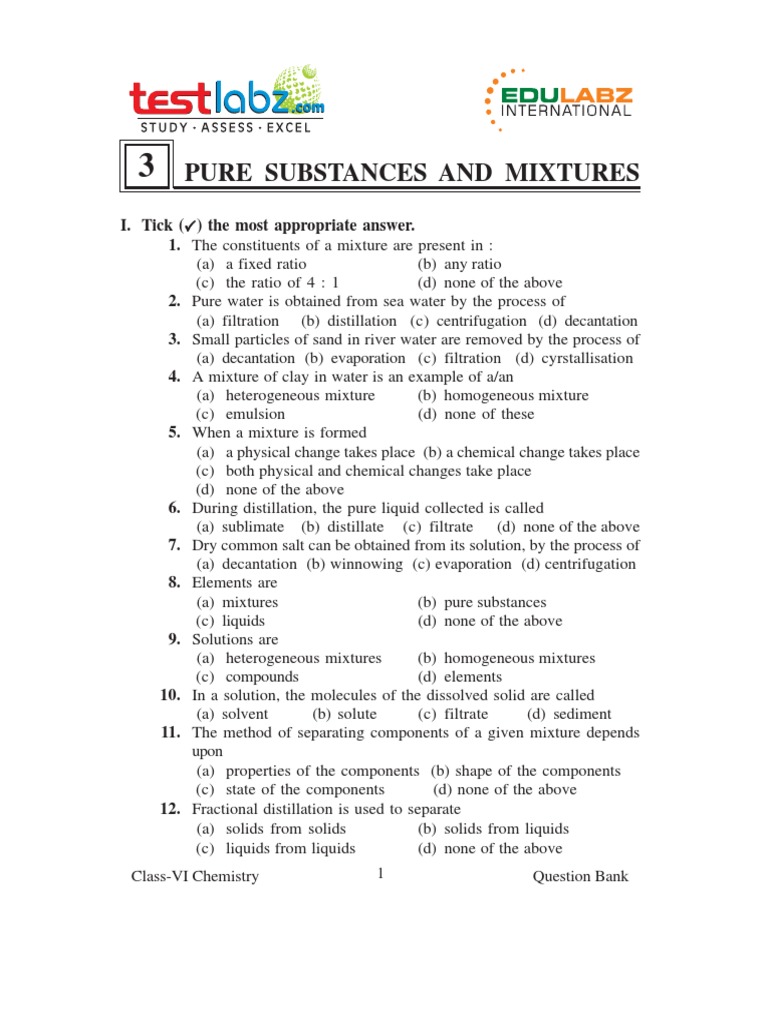 Separation of Mixtures | PDF | Mixture | Filtration