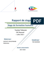 Rapport Stage de Formation Humaine SAYOUTI SOULEYMANE Abdoulaye Tunisie Télécom