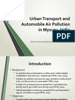 Urban Transport and Automobile Air Pollution in Mysuru, India