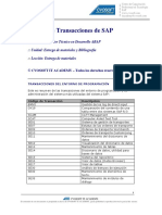 Listado de Transacciones SAP