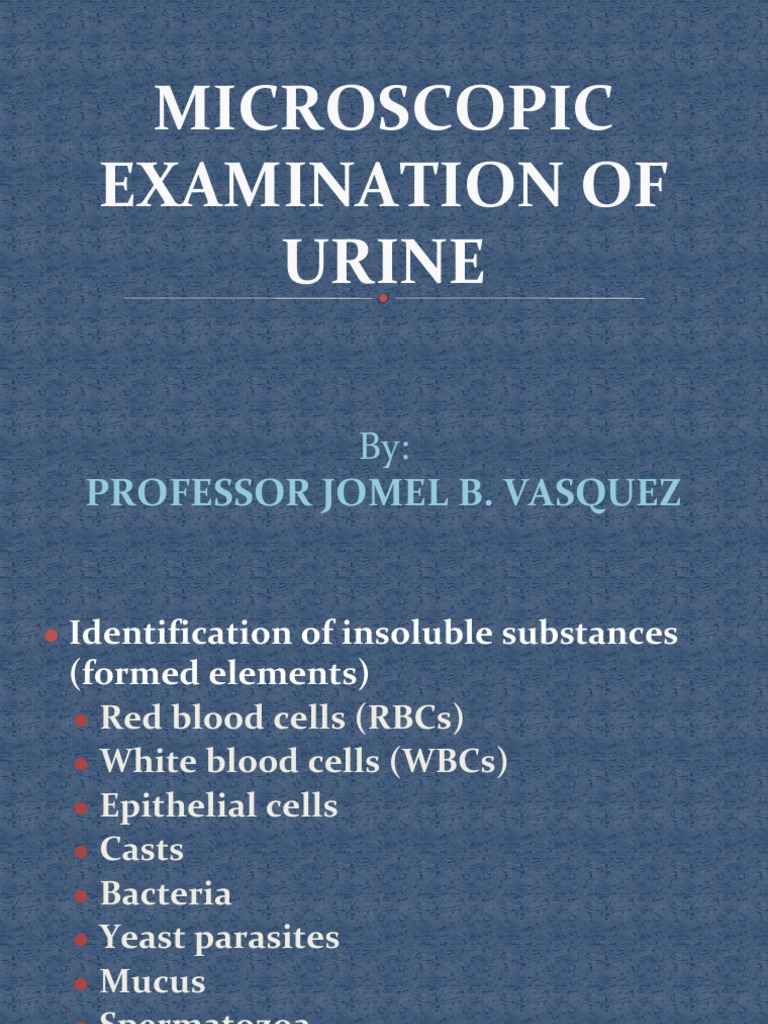 Urine Microscopy: Elements & Techniques | PDF | Staining | Anatomy