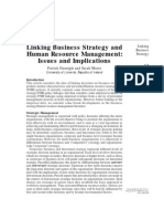 Linking Business Strategy and Human Resource Management: Issues and Implications