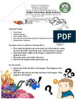 Holy Spirit National High School: Cartesian Diver Activity Sheet