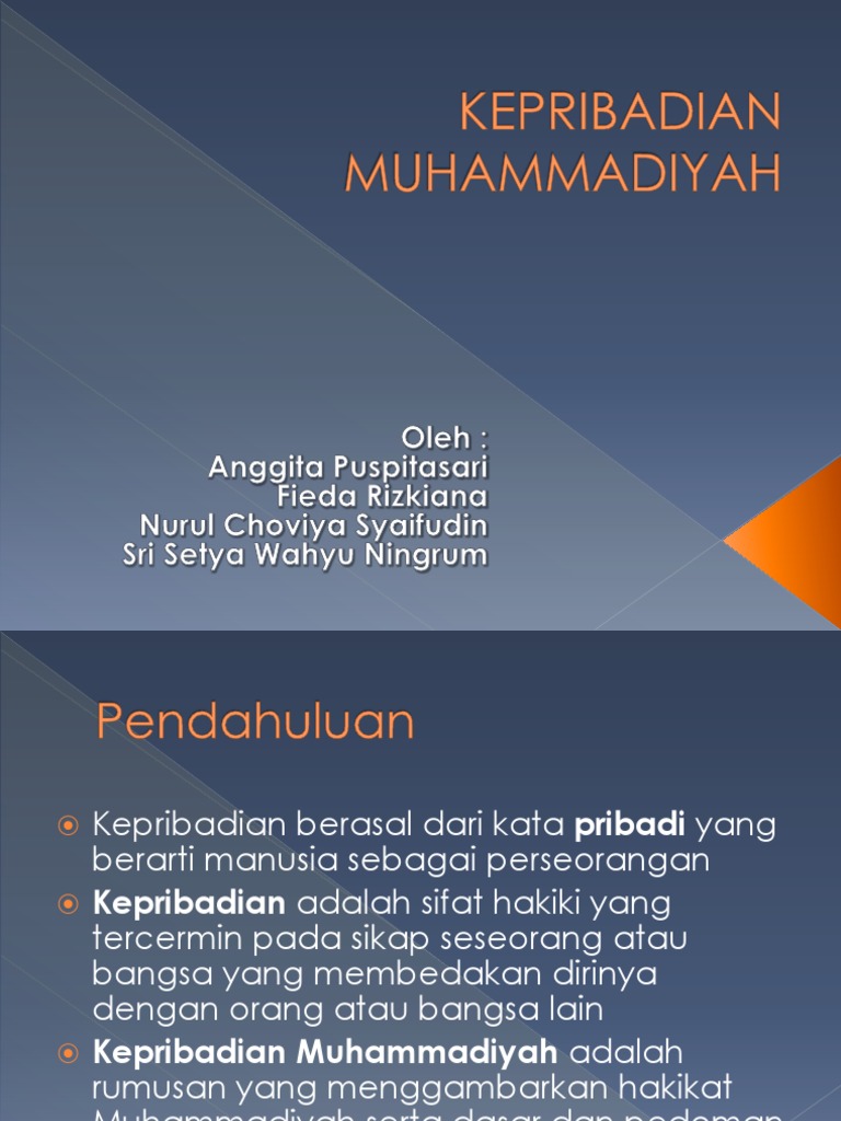 Pengertian kepribadian muhammadiyah