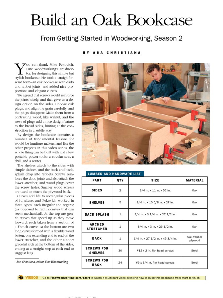 Oak Bookcase Plan | PDF