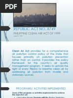 Republic Act No. 8749: Philippine Clean Air Act of 1999