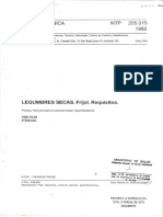 NTP 205.015 1992 Legumbres Secas. Frijol. Requisitos