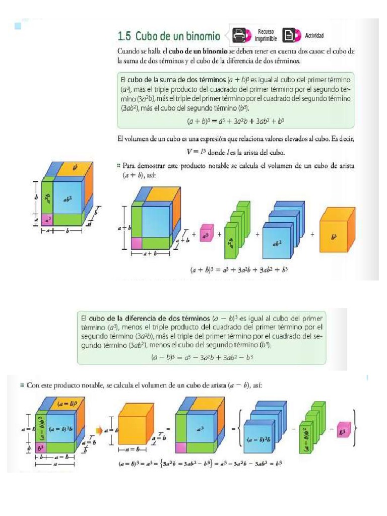 Binomio al Cubo: Teoremas y Ejemplos | PDF
